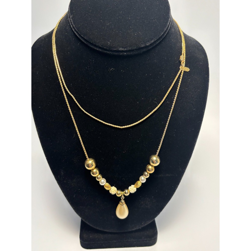Sarah Coventry Necklace Gold Tone with‎ Sliding Beads 48 in Extra Long